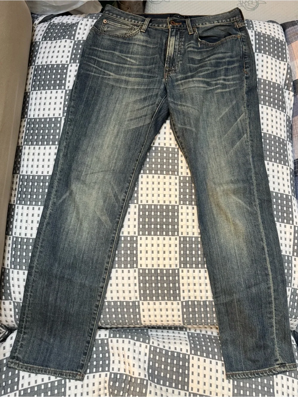 Lucky Brand 121 Heritage Slim Jeans Men’s 32x32 Y2K Whiskered Distressed Denim
